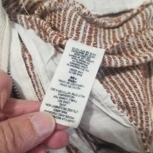 Free People light at sunrise pants rust and white striped size 4